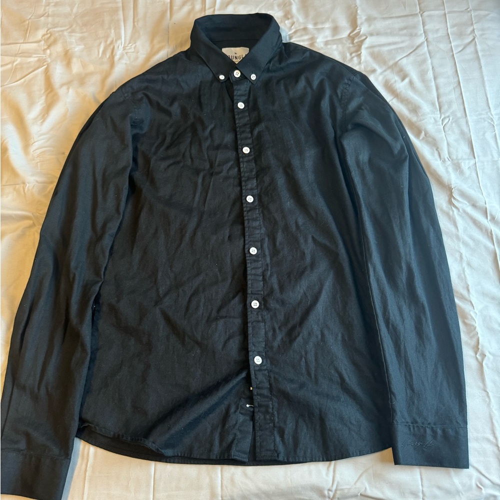 YoungLA 802 Wallstreet Dress Shirt (Black / Small)